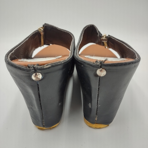 D.F Size 40 Black Leather Mule Shoes - Picture 11 of 15